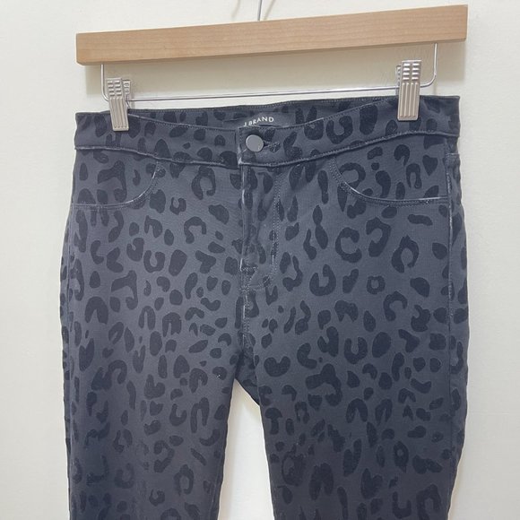 J BRAND Blackcat Velvet Animal Print Skinny Jeans sz 28 - Picture 9 of 11